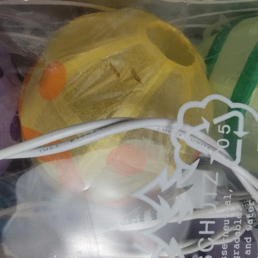 Department 56 Easter Egg String Of Lights Paper Egg Lanterns Set of 10 USED READ